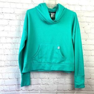Victoria's Secret VSX Cropped Mint Green Fleece Hoodie.  Women's Med